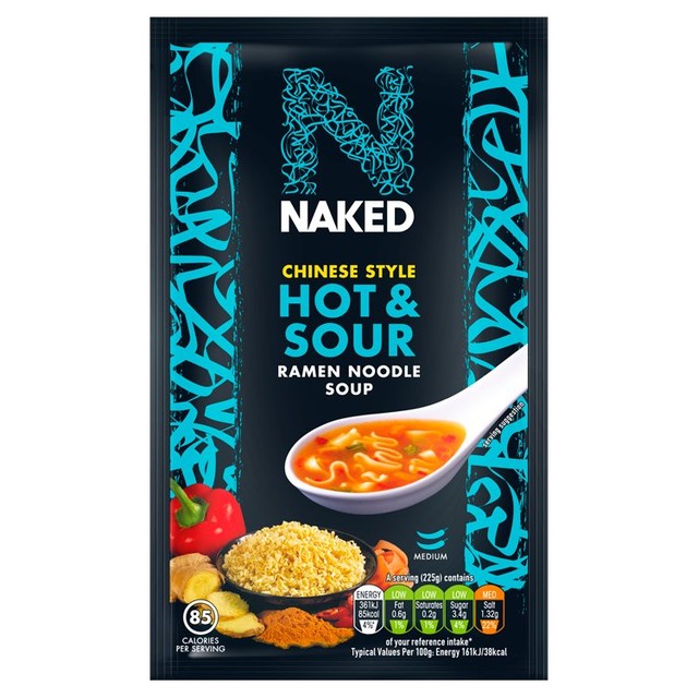 Naked Noodle Ramen Chinese Hot & Sour Soup 25g, imported from the UK