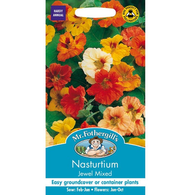 Mr Fothergills Nasturtium Jewel Mixed Flower Seeds 35 Seeds
