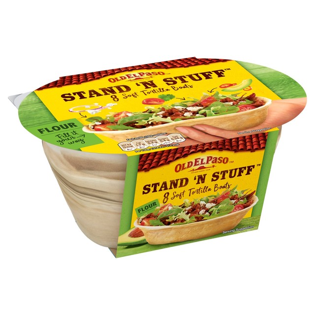 Old El Paso Stand 'N Stuff tortilla boats 193g, imported from the UK