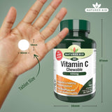 Natures Aid chewable Vitamin C tablets 500mg, imported from the UK
