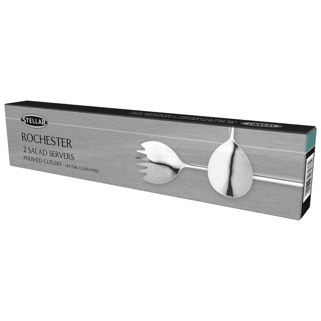 Stellar Rochester 18/10 salad serving spoons set of 2, imported from the UK