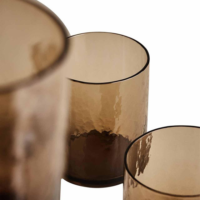 M&S hammered brown glass tumblers set of four, imported from the UK