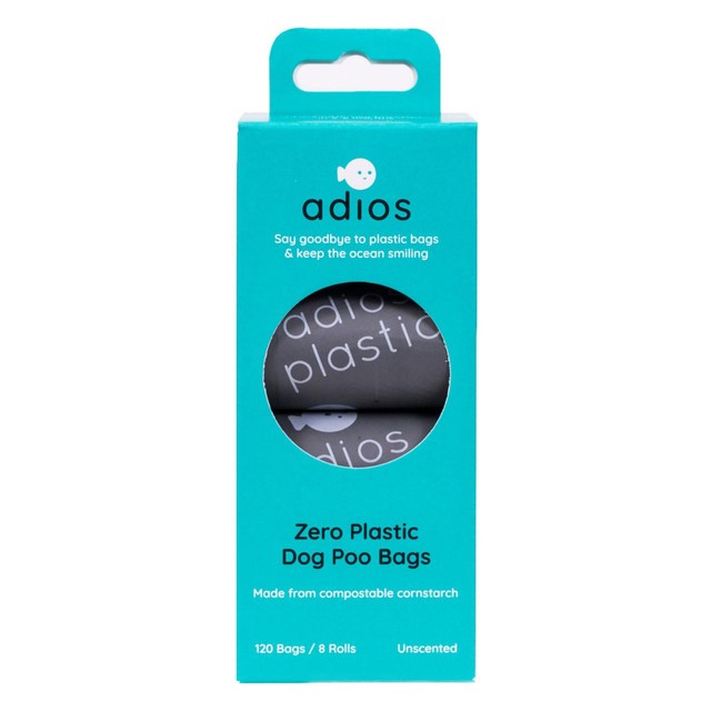 Adios dog poo bags grey compostable extra large - British product