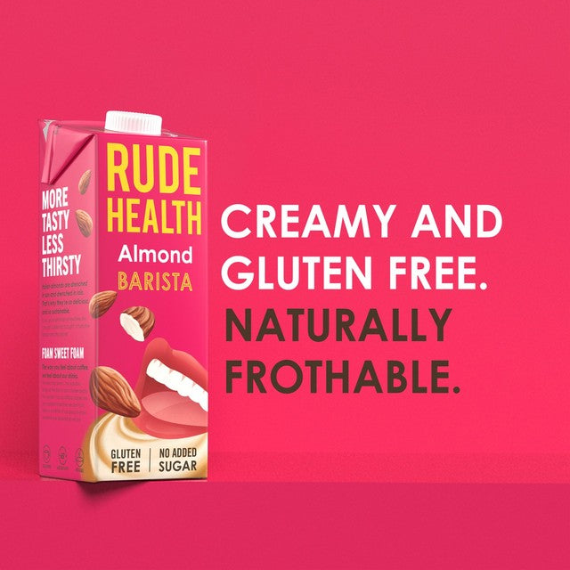 Rude Health Barista Almond Longlife almond drink 1L, imported from the UK