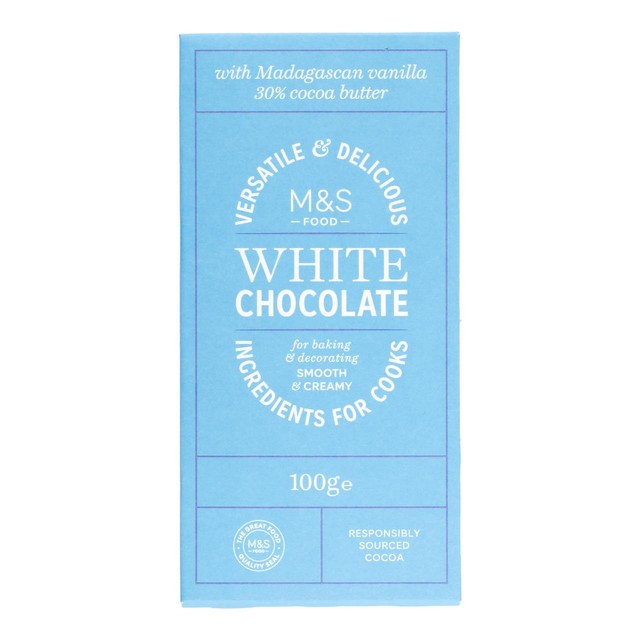 M&S white chocolate 100g, imported from the UK