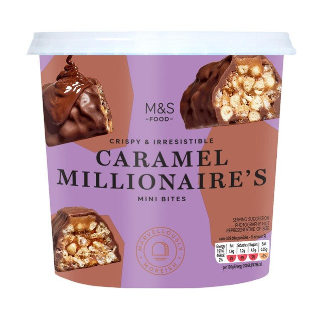 M&S Millionaire Mini Bites biscuit clusters 270g, imported from the UK