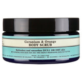 Neal's Yard Remedies geranium and orange body scrub 200g, imported from the UK