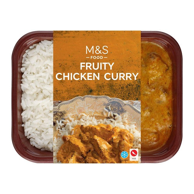M&S Fruity Chicken Curry with Rice 400g, imported from the UK
