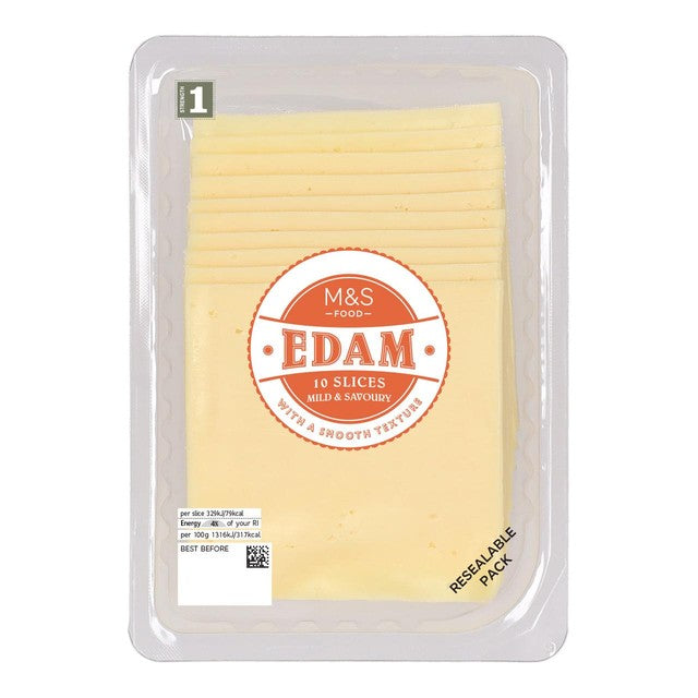 M&S Edam cheese slices 250g, imported from the UK