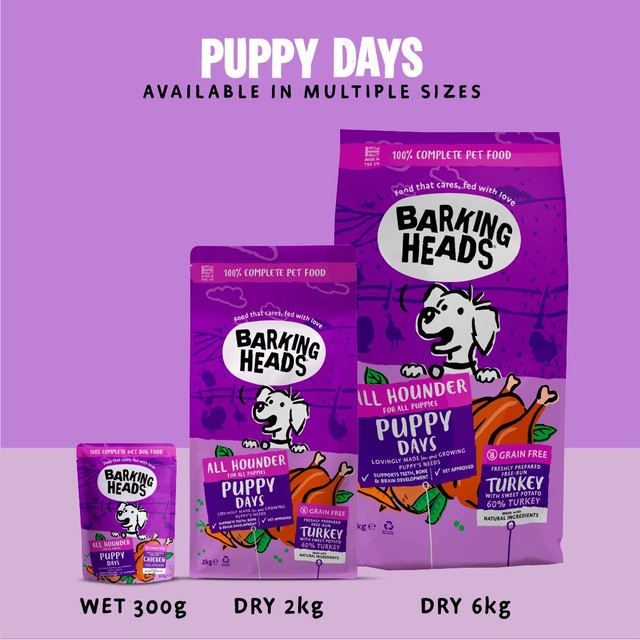 Barking Heads Puppy Days wet dog food pouch 300g - British product