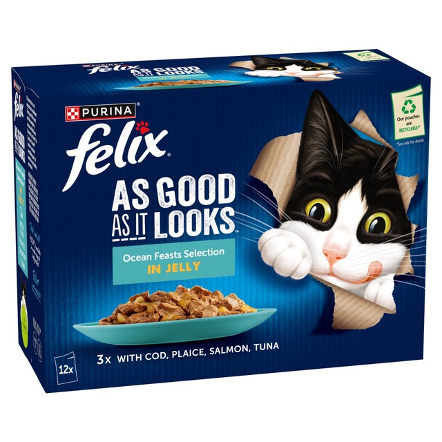 Felix cat food Ocean Feasts 12x85g - British product