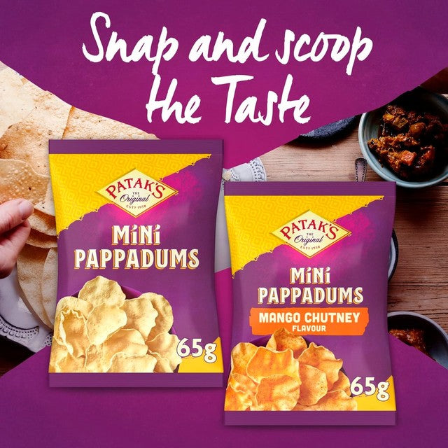 Pataks mango mini pappadums 65g, UK version