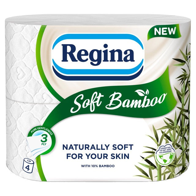 Regina Soft Bamboo toilet roll 4 Rolls, imported from the UK