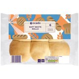 Ocado soft white rolls 6 per pack, imported from the UK