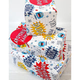 Abacus Birthday Monsters gift wrap pack with tags - British product