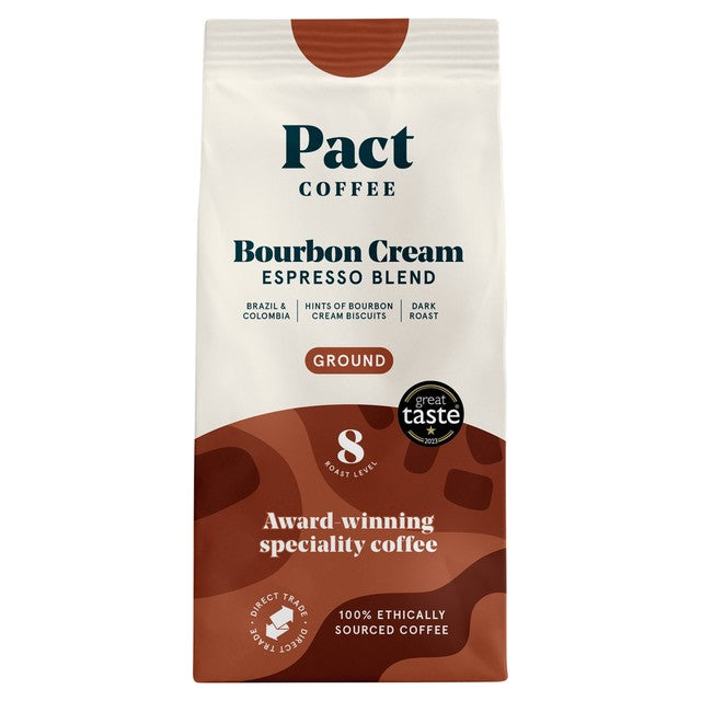 Pact Coffee Bourbon Cream Espresso Ground Coffee 200g, imported from the UK