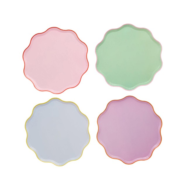 Hootyballoo Bright Banquet paper plates 23.5cm, UK version