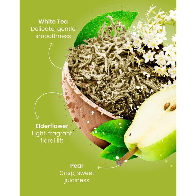Good Earth white tea elderflower and pear teabags 15 count, UK version
