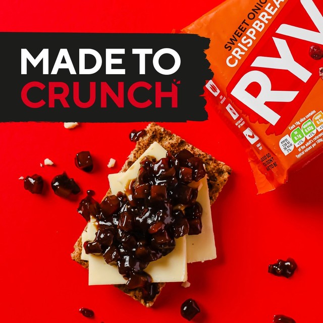 Ryvita sweet onion crispbread 200g, imported from the UK