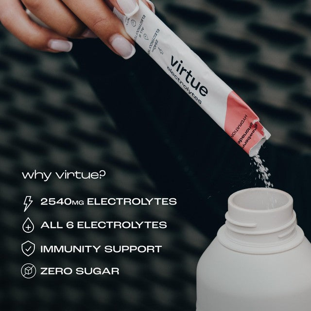 Virtue Electrolytes Mango Passionfruit powder 12 x 5g sachets (British brand)