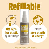 Salt of the Earth amber & sandalwood natural deodorant spray 100ml (British brand)