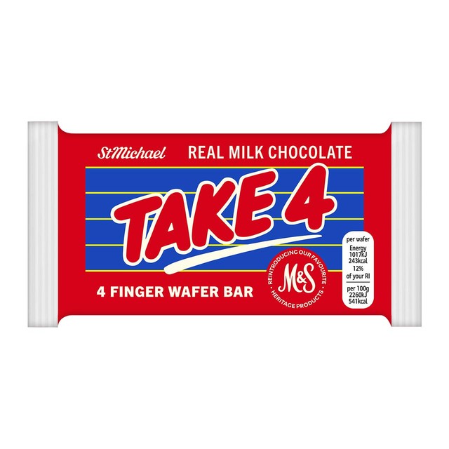 M&S Take 4 Wafer Bar milk chocolate wafer (British brand)