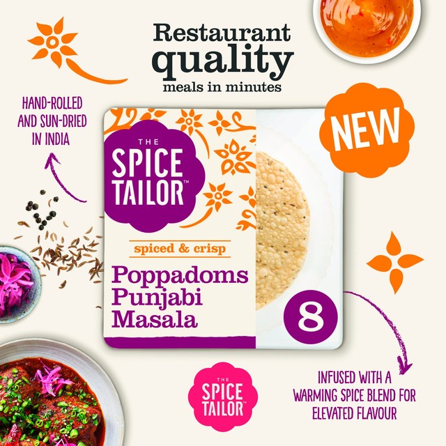 The Spice Tailor Punjabi Masala Poppadoms 72g (British brand)