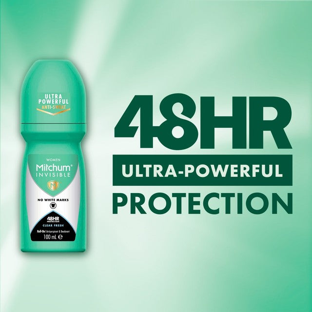 Mitchum Women Invisible Clear Fresh Roll On Deodorant 100ml, imported from the UK