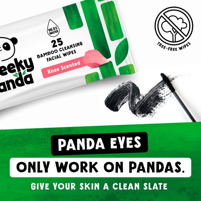 The Cheeky Panda bamboo facial cleansing wipes rose scented (British brand)