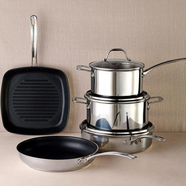 M&S large stainless steel non-stick grill pan, imported from the UK