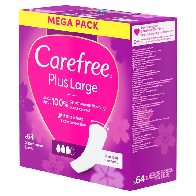 Carefree Plus Large Scented Pantyliners - British product