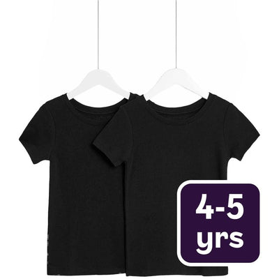 M&S Heatgen termiske topper, svarte, kort erme, termiske topper, 4-5 år