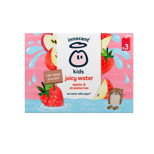 Innocent Kids Juicy Water apples and strawberries 3 x 200ml, UK version