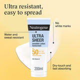 Neutrogena Ultra Sheer body sunscreen lotion SPF50 (British brand)