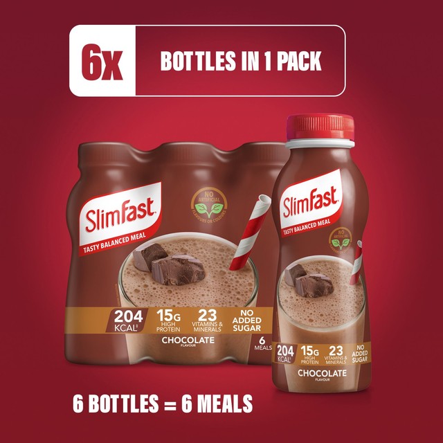 SlimFast Chunky Chocolate meal replacement shake 6 x 325ml (British brand)