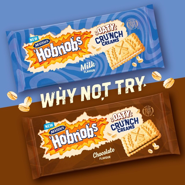 McVitie's Hobnobs Oaty Creams chocolate biscuits pack (British brand)