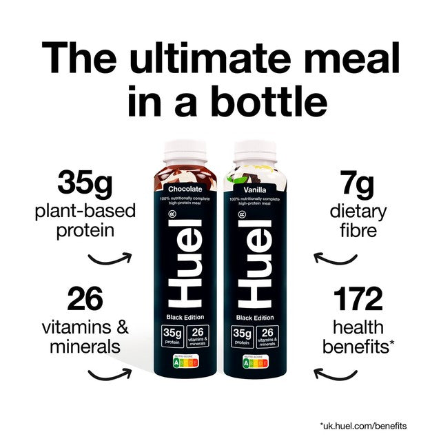 Huel Black Edition Vanilla meal replacement drink 500ml, UK version