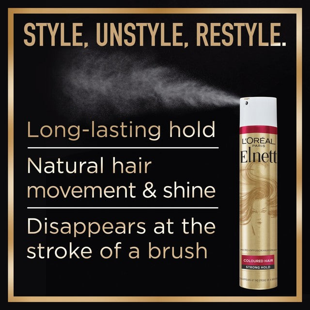 L'Oreal Paris Elnett hairspray shine dull hair strong hold, UK version