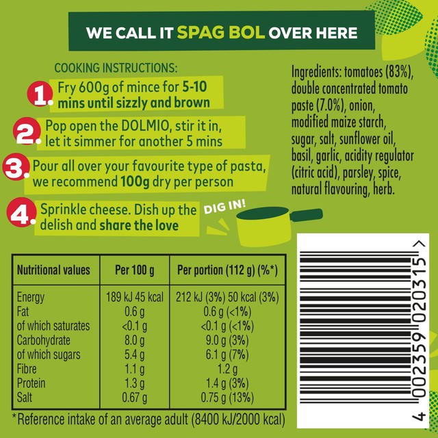 Dolmio Bolognese Original pasta sauce 675g - British product