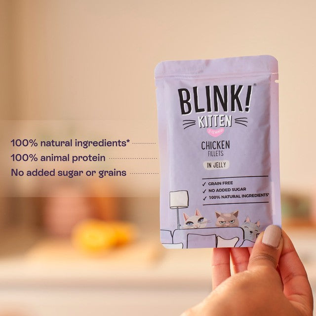 Blink Kitten Wet Cat Food Chicken & Fish Fillets in Jelly Multipack 8 x 85g - British product