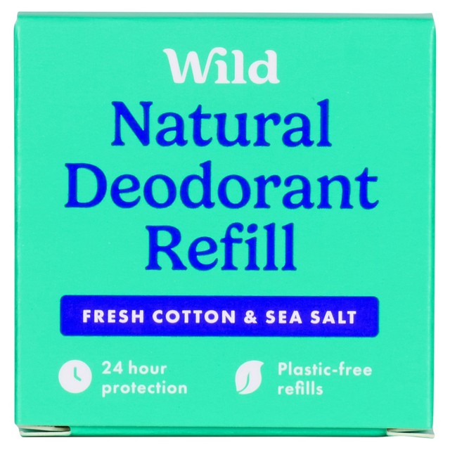 Wild Fresh Cotton & Sea Salt natural deodorant refill 40g (British brand)