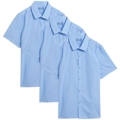 M&S M&S Boys Slim Fit School Shirts Blue 3-4 Years- Buy online at McGrocer