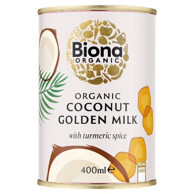 Biona organic golden coconut milk, imported from the UK
