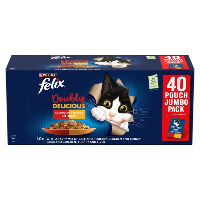 Felix wet cat food Doubly Delicious variety pack, imported from the UK