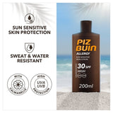 Piz Buin allergy sensitive skin sun lotion SPF30 200ml, imported from the UK