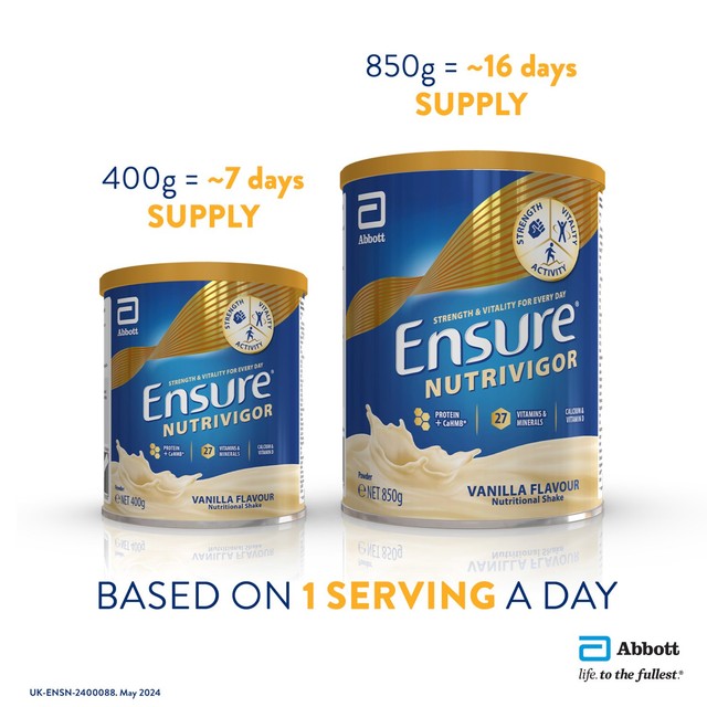 Ensure NutriVigor vanilla flavour nutritional shake 400g - British product