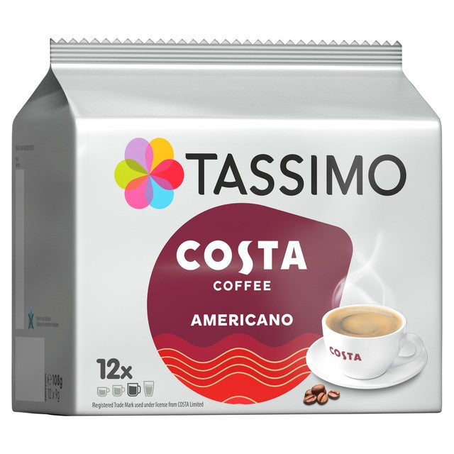 Tassimo Costa Americano coffee pods 12 pack (British brand)