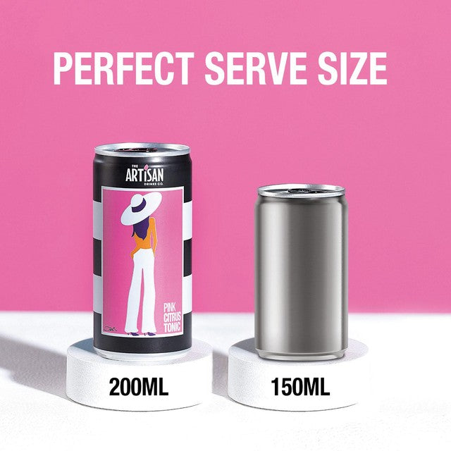 Artisan Drinks Co Pink Citrus Tonic Water 6 x 200ml cans - British product