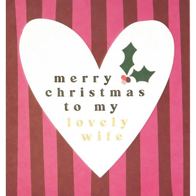M&S Caroline Gardner My Lovely Wife Christmas Card 14.6 x 14cm- Buy online at McGrocer