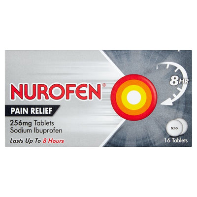 Nurofen, comprimés d'ibuprofène 256 mg, analgésique, boîte de 16